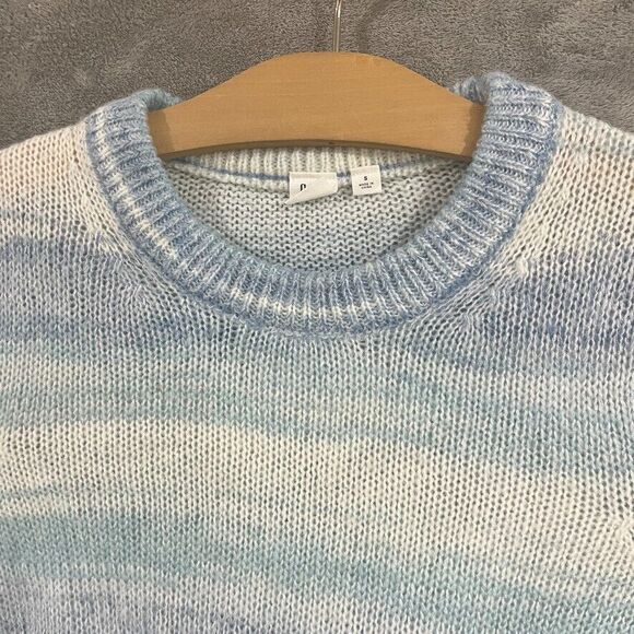 Gap Forever Cozy Knit Sweater Bluespace Dye Blue Striped Cozy Womens Size S - Picture 4 of 8